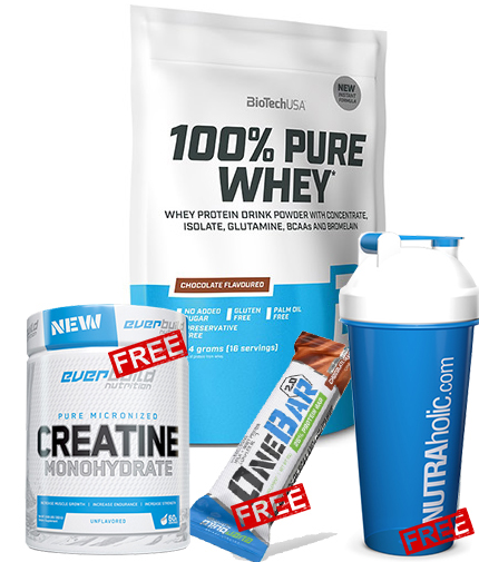 PROMO STACK BIOTECH USA 100% Pure Whey + 3 Δώρο